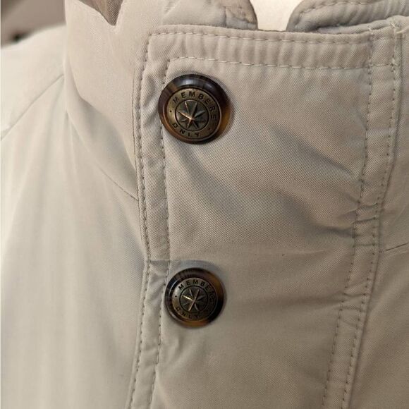 Vintage Members Only Jacket Men's Down Filled Puffer Jacket Tan Size Large - Picture 7 of 13